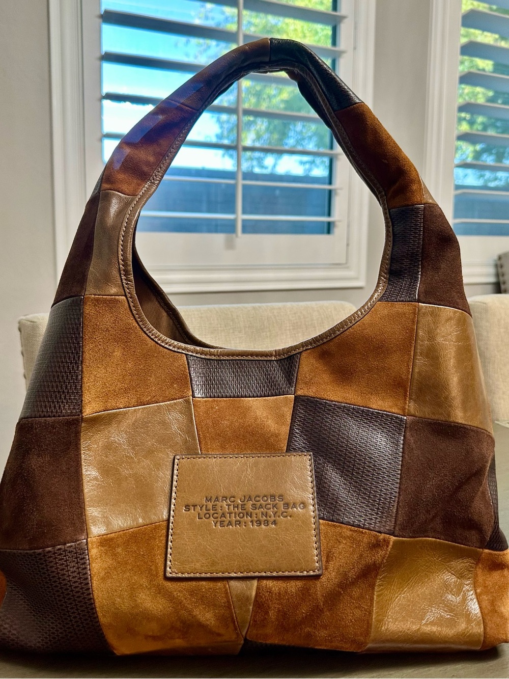 Marc Jacobs Suede Patch Sack Bag - Picture 2 of 7